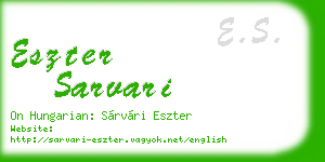 eszter sarvari business card